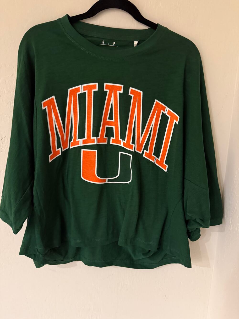 Women's Pressbox Miami Hurricanes Arch Over Logo Shirt-Small- NWT